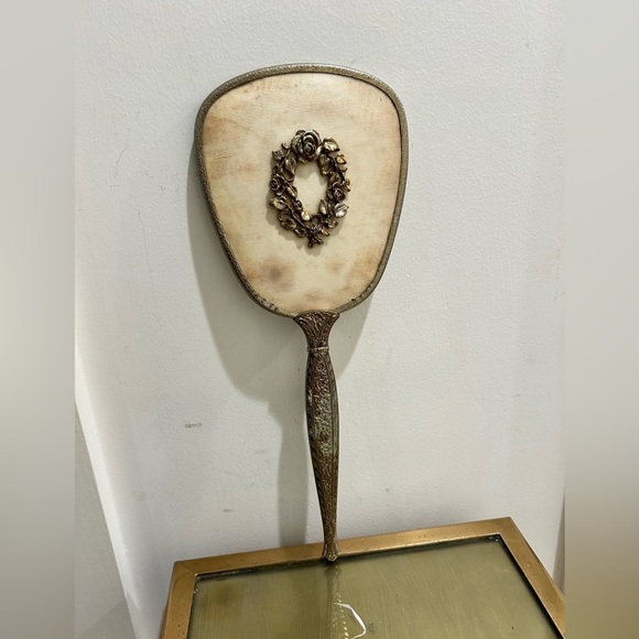 Filigree Hand Mirror Floral Design - Picture 1 of 7